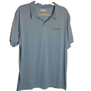 Columbia Shirt Mens XL light blue Omni-Wick Short Sleeve Polo